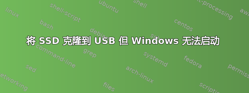 将 SSD 克隆到 USB 但 Windows 无法启动