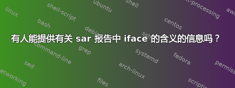 有人能提供有关 sar 报告中 iface 的含义的信息吗？