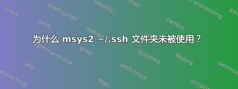 为什么 msys2 ~/.ssh 文件夹未被使用？