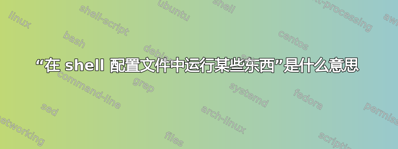 “在 shell 配置文件中运行某些东西”是什么意思