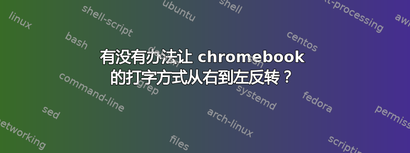 有没有办法让 chromebook 的打字方式从右到左反转？