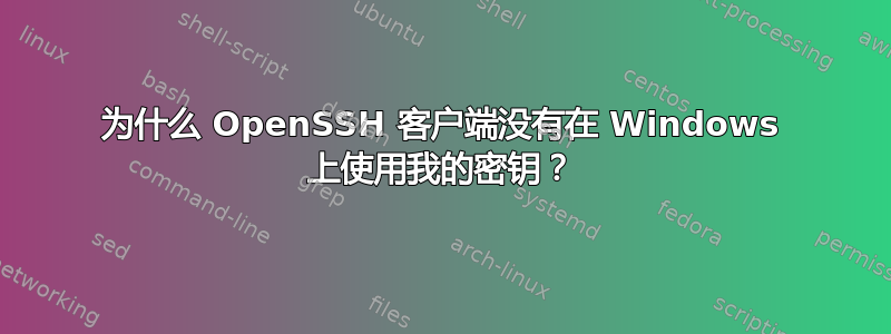 为什么 OpenSSH 客户端没有在 Windows 上使用我的密钥？