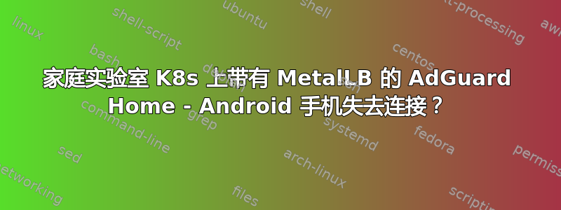 家庭实验室 K8s 上带有 MetalLB 的 AdGuard Home - Android 手机失去连接？