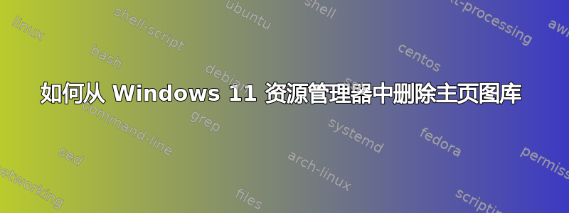 如何从 Windows 11 资源管理器中删除主页图库