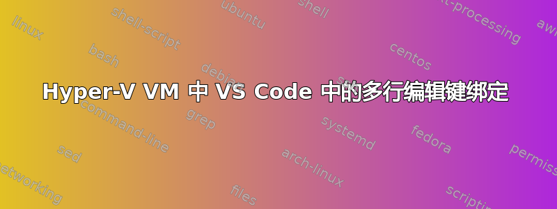 Hyper-V VM 中 VS Code 中的多行编辑键绑定