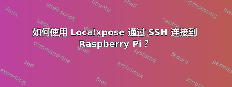 如何使用 Localxpose 通过 SSH 连接到 Raspberry Pi？