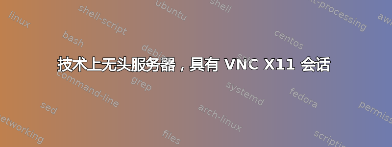 技术上无头服务器，具有 VNC X11 会话