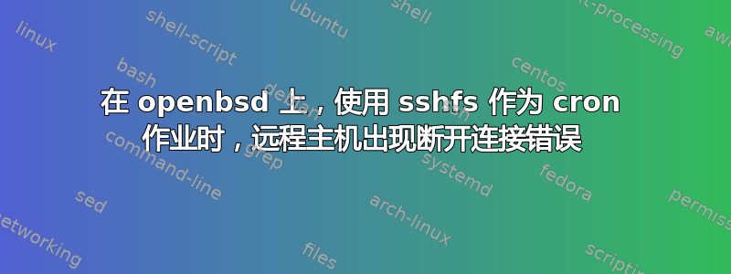 在 openbsd 上，使用 sshfs 作为 cron 作业时，远程主机出现断开连接错误