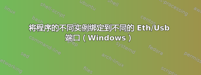 将程序的不同实例绑定到不同的 Eth/Usb 端口（Windows）