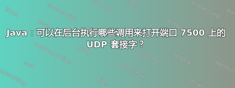 Java：可以在后台执行哪些调用来打开端口 7500 上的 UDP 套接字？