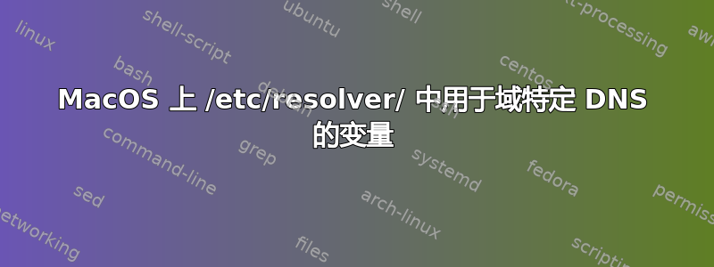 MacOS 上 /etc/resolver/ 中用于域特定 DNS 的变量