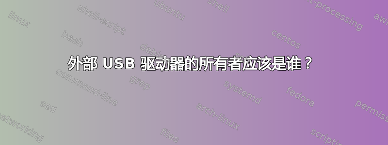 外部 USB 驱动器的所有者应该是谁？