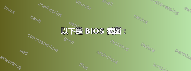 以下是 BIOS 截图：