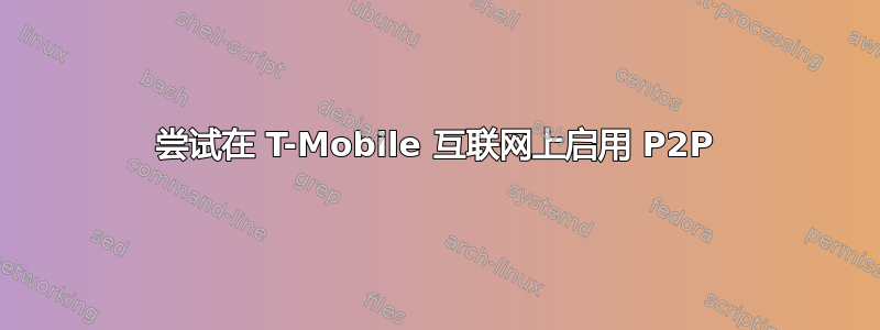 尝试在 T-Mobile 互联网上启用 P2P