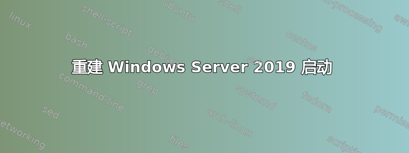 重建 Windows Server 2019 启动