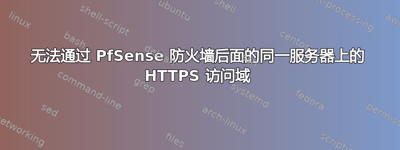 无法通过 PfSense 防火墙后面的同一服务器上的 HTTPS 访问域