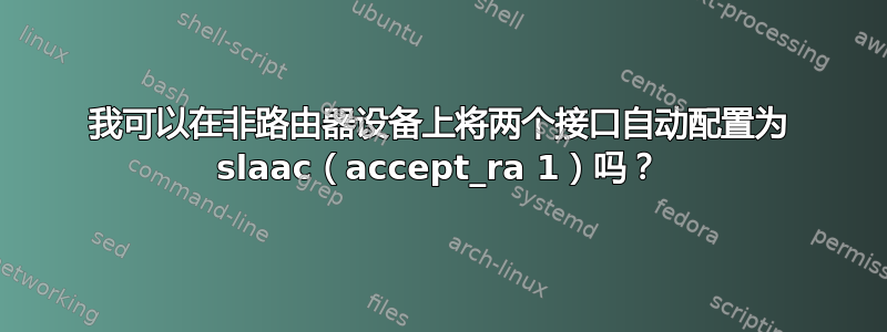 我可以在非路由器设备上将两个接口自动配置为 slaac（accept_ra 1）吗？