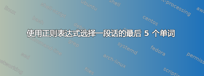 使用正则表达式选择一段话的最后 5 个单词