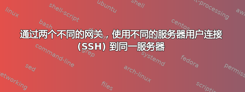 通过两个不同的网关，使用不同的服务器用户连接 (SSH) 到同一服务器