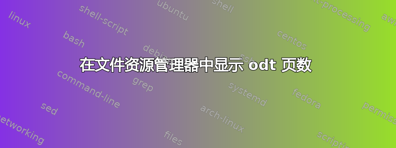 在文件资源管理器中显示 odt 页数