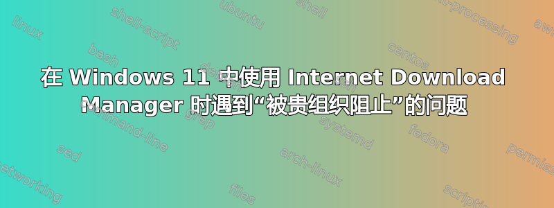 在 Windows 11 中使用 Internet Download Manager 时遇到“被贵组织阻止”的问题