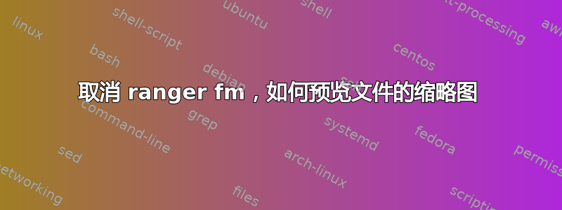 取消 ranger fm，如何预览文件的缩略图