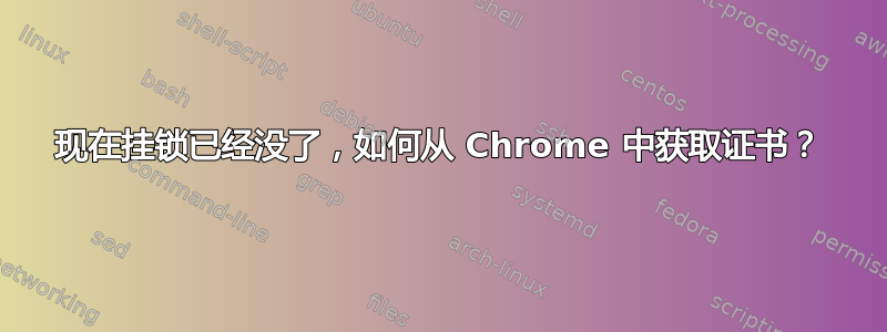 现在挂锁已经没了，如何从 Chrome 中获取证书？