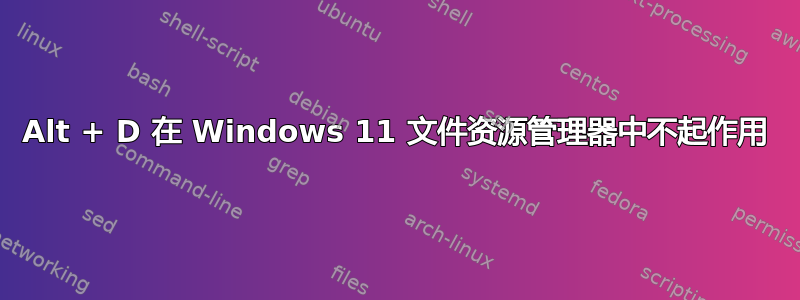 Alt + D 在 Windows 11 文件资源管理器中不起作用