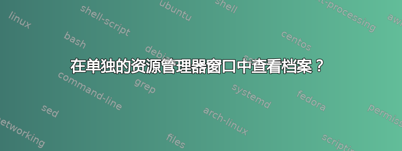 在单独的资源管理器窗口中查看档案？