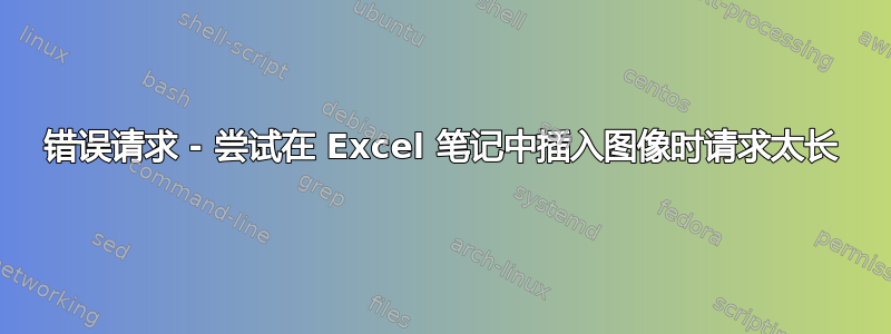 错误请求 - 尝试在 Excel 笔记中插入图像时请求太长