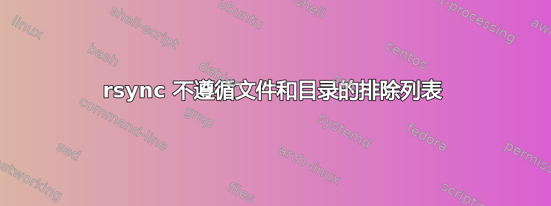 rsync 不遵循文件和目录的排除列表