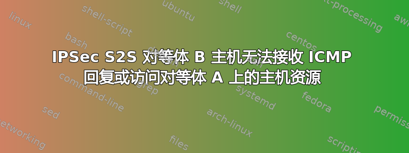 IPSec S2S 对等体 B 主机无法接收 ICMP 回复或访问对等体 A 上的主机资源