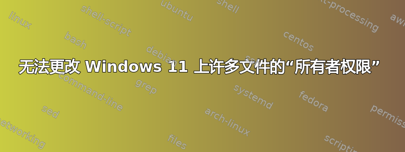 无法更改 Windows 11 上许多文件的“所有者权限”