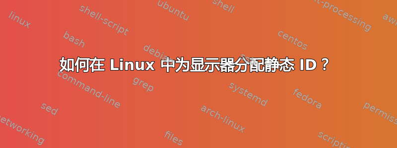 如何在 Linux 中为显示器分配静态 ID？