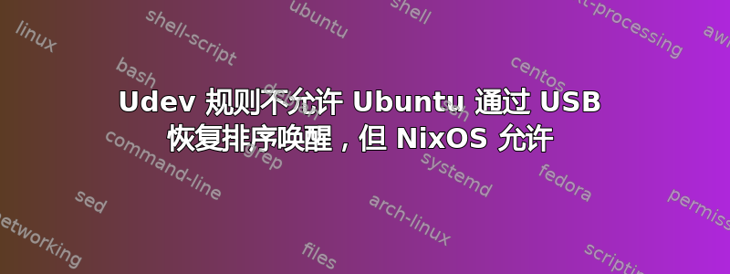 Udev 规则不允许 Ubuntu 通过 USB 恢复排序唤醒，但 NixOS 允许