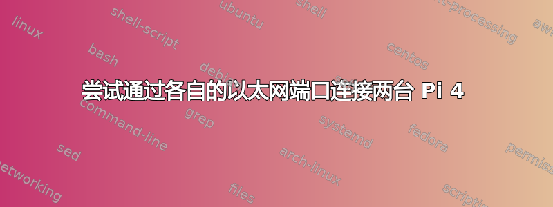 尝试通过各自的以太网端口连接两台 Pi 4