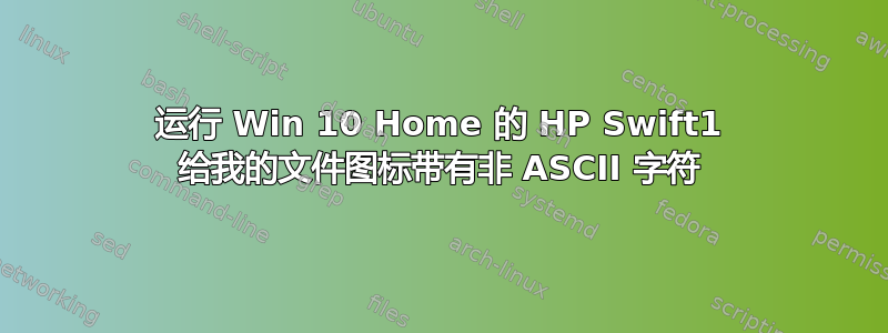 运行 Win 10 Home 的 HP Swift1 给我的文件图标带有非 ASCII 字符