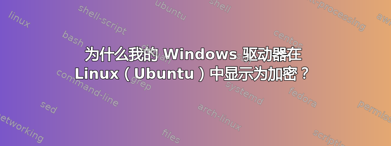 为什么我的 Windows 驱动器在 Linux（Ubuntu）中显示为加密？