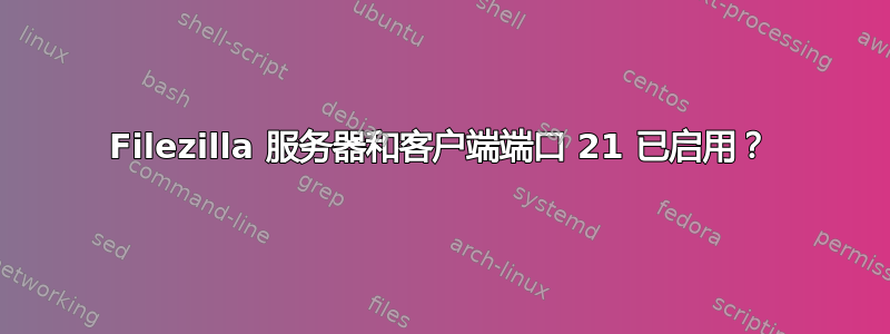 Filezilla 服务器和客户端端口 21 已启用？