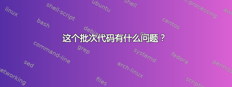 这个批次代码有什么问题？