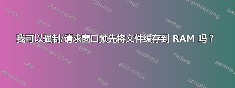 我可以强制/请求窗口预先将文件缓存到 RAM 吗？