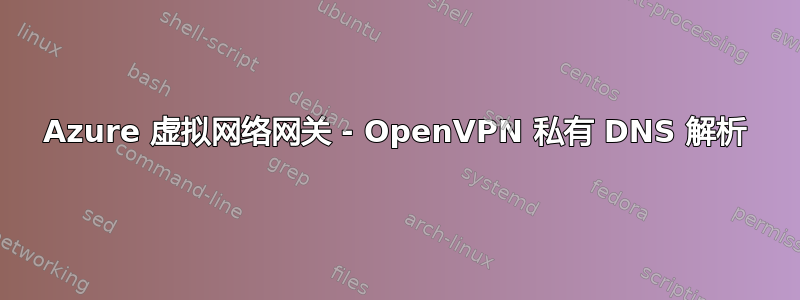 Azure 虚拟网络网关 - OpenVPN 私有 DNS 解析