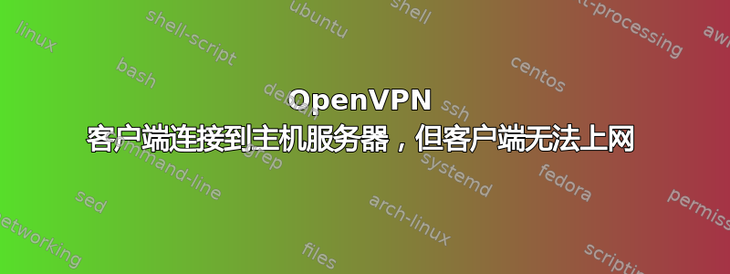 OpenVPN 客户端连接到主机服务器，但客户端无法上网