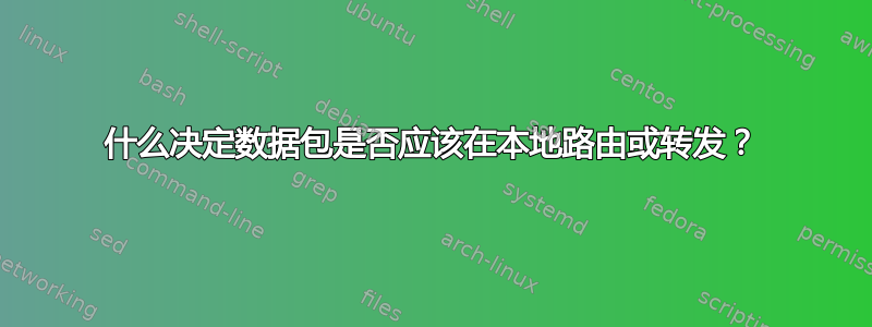 什么决定数据包是否应该在本地路由或​​转发？