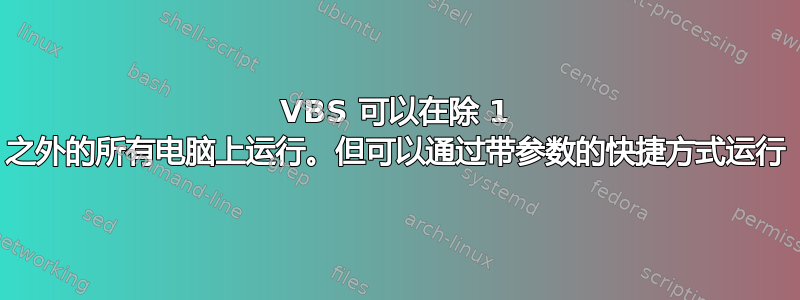 VBS 可以在除 1 之外的所有电脑上运行。但可以通过带参数的快捷方式运行