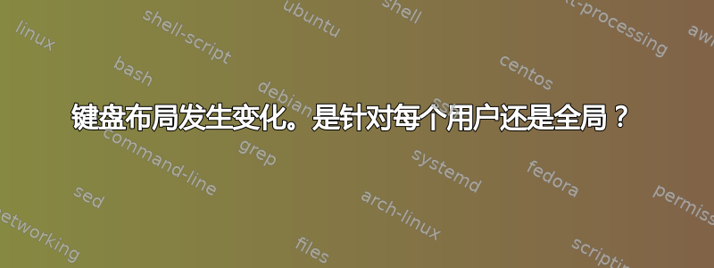 键盘布局发生变化。是针对每个用户还是全局？