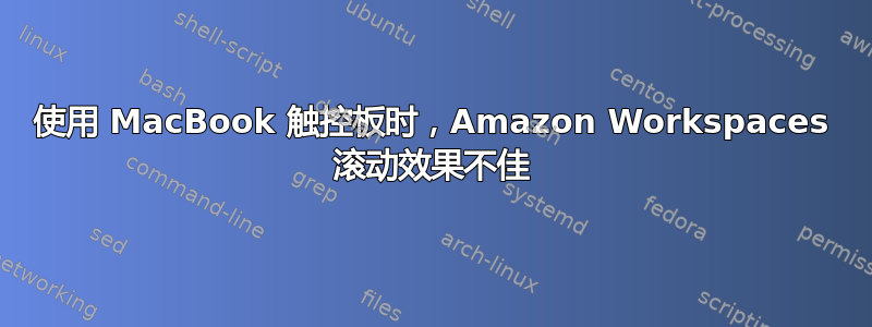 使用 MacBook 触控板时，Amazon Workspaces 滚动效果不佳