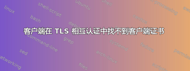 客户端在 TLS 相互认证中找不到客户端证书