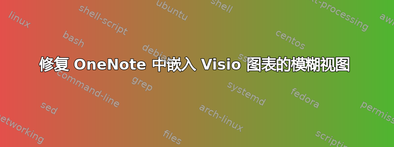 修复 OneNote 中嵌入 Visio 图表的模糊视图