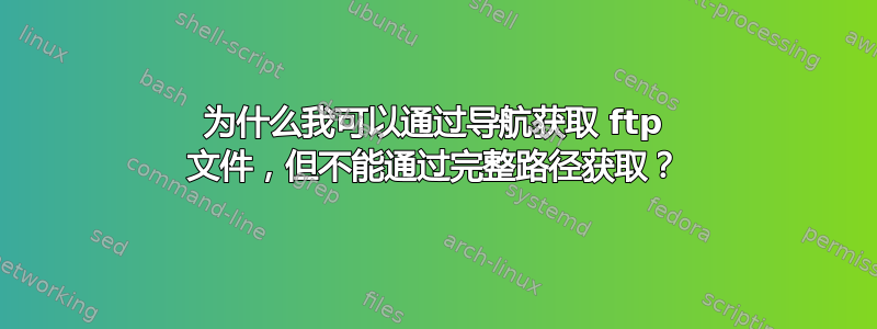 为什么我可以通过导航获取 ftp 文件，但不能通过完整路径获取？